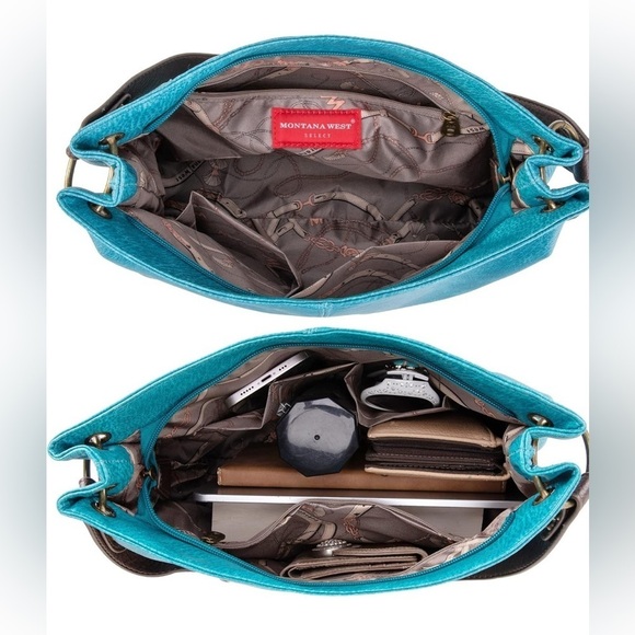 Montana West Women's Turquoise Hobo Shoulder Handbag -New In Original Packaging - Picture 8 of 10
